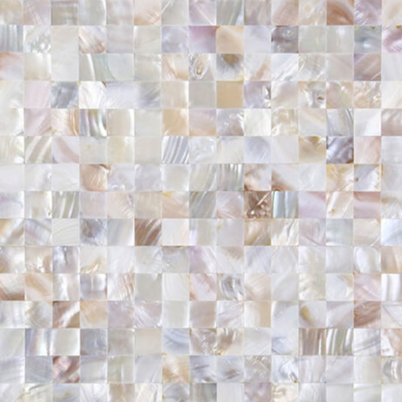 Natural Shell Square Mesh Seamless Shell Mosaic Tiles mesh with gum